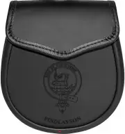 Findlayson Leather Day Sporran Scottish Clan Crest