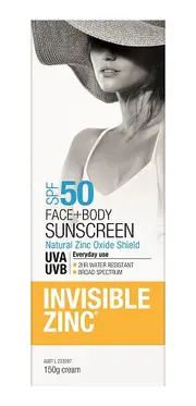 Invisible Zinc Face & Body Sunscreen SPF50+ 150g