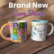 NWT: Set of 2 Large Care Bears Retro 80s Themed Collectible Coffee Mugs -