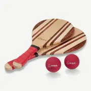 Premium Ashwood And Rosewood Paddle Bat and Ball Set with Carry Bag ( Frescobol )