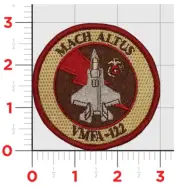 MARINE CORPS VMFA-122 FLYING LEATHERNECKS TAN HOOK & LOOP EMBROIDERED PATCH