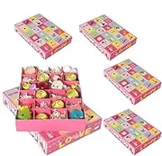 Empty Calendar Box | Holiday Cardboard Packaging Boxes 24 Days | Fillable Countdown Treat Cases Set of 5, Festive Party Favor Wrapping Supplies