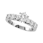 1.5 CT. T.W. Natural Diamond Engagement Ring in Solid 14K White Gold