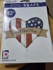 Betallic 32" Helium Balloon LAND THAT I LOVE 4th of July Heart Shaped
