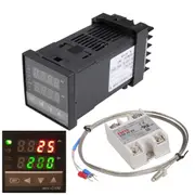 110-240V 0~1300?&bdquo;? REX-C100 Digital PID Temperature Controller Kit Alarm Function With Probe Relay