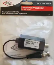 GEM by Triplett GLI-BNCPJPT-1 Video Ground Loop Isolator - Male to Female - NEW