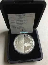 在飛比找Yahoo奇摩拍賣-7-11運費0元優惠優惠-荷屬阿魯巴2000年25弗洛林奧運會精制銀幣錢幣收藏 紀念幣
