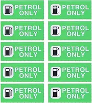 Create Idea 10pcs Petrol ONLY Sticker - Waterproof Self Adhesive Label for Car, Van, Lorry, Motorbike, Vehicle (60 x 25 mm)