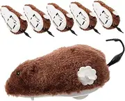 Totority 6Pcs Wind Up Plush Clockwork Mouse for Cats Interactive Teaser Random Colors Durable Design Keeps Cats Active Engaged for Indoor Play and Halloween Pranks