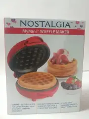 NEW Nostalgia My Mini Personal Electric Waffle Maker Red