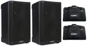 2x QSC CP8 Active 8" 1000 Watts 2-Way DJ Powered Loud Speaker + 2x Carrying Bags