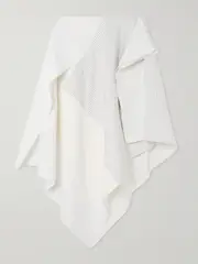 [JW Anderson] JW Anderson - Asymmetric Striped Patchwork Cotton-poplin Midi Skirt - White - UK 6 UK 6 White