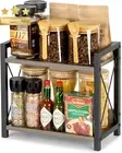 Spice Rack for Countertop, Coffee Countertop Shelf, Wooden Kitchen Counter Organ