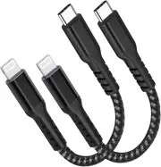 iPhone Fast Charger USB C to Lightning Cable 2 Pack 0.2M MFi Certified 20W PD