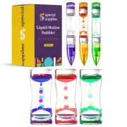 Liquid Motion Bubbler Toys, 6-Pack Colorful Hourglass Timer with Droplet Move...
