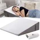 Bed Wedge Pillow for Sleep Apnea, 22''X22''X7'' Triangle Wedge Pillow with Neck