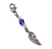 Something Blue Angel Wing, clip on charm, bag dangle, ring keeper, bride, gift