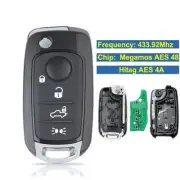 Remote Car Key Fob 4 Buttons 433.92Mhz I6FA Model Megamos AES ID48 / Hitag AES