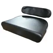 Black Seat Cushion Set with Backrest & Bottom Cushion Fits Massey Ferguson