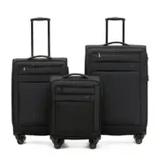 3pc Tosca Sky Runner Travel Durable Rolling Suitcase Luggage Bag Set Black