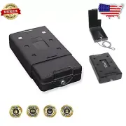 Heavy-Duty Black Car Safe with Key Lock, Cable & Mounting Bracket - 8.2"x5.9"