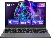 Auusda Celeron N5095 Laptop 14 Inch (Up to 2.9 GHz) 8GB DDR4 512GB SSD, Cheap Laptop, HDMI, USBx2, Micro SD, Memory Expandable up to 2TB, Notebook for Students and Office