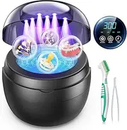 [Seepark] FSA HSA Approved Ultrasonic Retainer Cleaner, 250ML Retainer Cleaner Machine for Dentures, Mouth Guards, Braces, Toothbrush Heads, Jewelry, Ring, 50kHz Digital ultrasonic Cleaner with 4 Modes