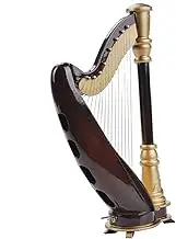 Miniature Harp Model - Small Instrument Ornament for Home,5.5 Inch Decorative Tabletop Ornament, Desk Decoration Figure for Home