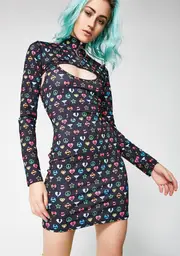 [Jaded London] Symbol Print Overlay Mini Dress