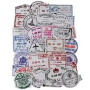 Multicolored Travel Stickers PVC Vintage Stickers Transparent Stickers DIY