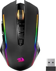 Redragon Gaming Mouse Wireless, RGB Rechargeable Gaming Mouse with 9 Macro Editing Programmable Buttons / 8000 DPI, Ergonomic Wireless Gaming Mouse, 70Hrs for PC/Mac Gamers