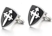 [Longcreek] Cufflinks for Men Cufflinks Cross Shield Cufflinks Tuxedo Cufflinks French Cufflinks Vintage Punk Rock NO, NO, No, No