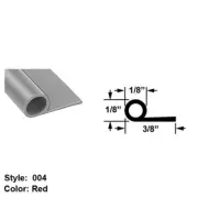 High Temperature Hollow Rubber Flange Mount Seal Ht 1/8" x O'all Wd 3/8" Red
