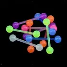 20pcs Luminous Straight Barbell Bar Nipple Tongue Piercing