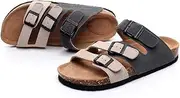 [Asifn] Women Contrast Strap Cork Slippers Slides Ladies Fashion Vacation Sandy Beach Sandals Casual Comfy Flip Flop