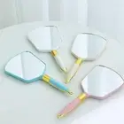 Make-up Mirror Plastic Multicolor Square Modern Portable Free Stand with Handle