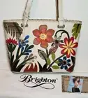 BRIGHTON EVE PARADISO FLORAL LEATHER EMBOSSED APPLIQUE SHOULDER HANDBAG TOTE$495