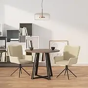 Swivel Dining Chairs 2 pcs Cream Velvet,Kitchen & Dining Room Chairs-344818
