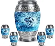 Ice Hockey Urns for Human Ashes - Cremation Urns for Human Ashes - Keepsake for Ashes - Blue Small Cremation for Ashes Keepsake - Cremation Boxes for Human Ashes (Combo of 5, 10" & 3")