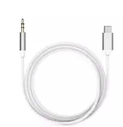 USB Type C 3.5mm Aux Durable Adapter Cable - Silver