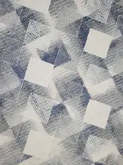 Diana Cream Blue Chevron Geometric Modern Rug