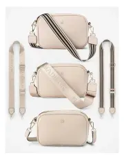 [Madison Accessories] Monica Crossbody Bag & 3 Straps in Beige