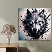 Wolf Face Black Abstract Limited Edition High Quality Home Decor Australian Made