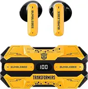 Licensed for Transformers TF-T51 True Wireless Earphone Bluetooth Headphones, Bluetooth Earbud in Ear with HD Mic, 60H Playtime Ear Buds, IPX5 Waterproof Earphones for Android iOS (Yellow)