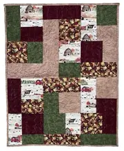 Country Autumn Handmade Patchwork 100% Cotton Quilt 41 inches x 54 inches