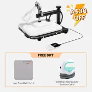 [⚡Flash Deal] Manual Heat Press Machine 15" x 15" 230V - (2 Colors) & Free Mini Heat Press, White
