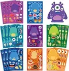 24 Sheets Little Monster Make-A-Face Stickers Mix&Match Make Your Own Cute