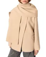 Maje Double-Faced Coat with Scarf