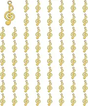 [uxcell] Musical Note Charm, 100 Pcs Alloy Music Theme Instrument Pendant for Woman Necklace Earring Bracelet Jewelry Making and DIY Crafts, Dark Gold, 1 x 0.4 Inch