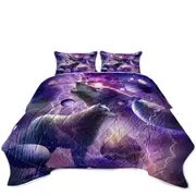 Fantasy Cool Space Wolves Coverlet
